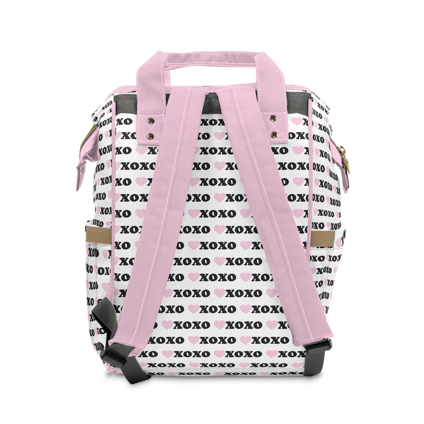 Stylish XOXO Hearts Multifunctional Diaper Backpack - Perfect for Moms on the Go