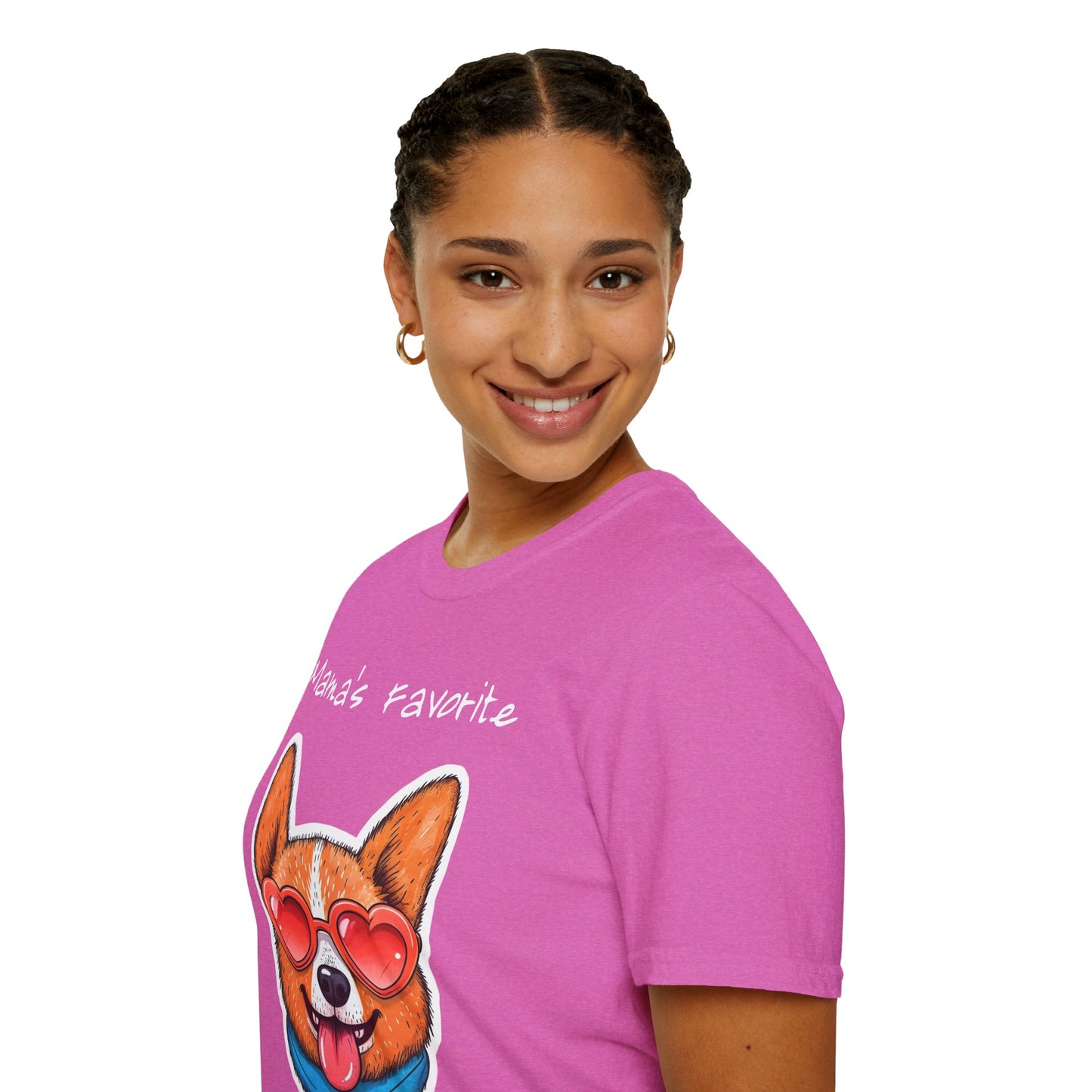 Mama's Favorite -Corgi T-Shirt | Unisex Softstyle Tee for Dog Lovers