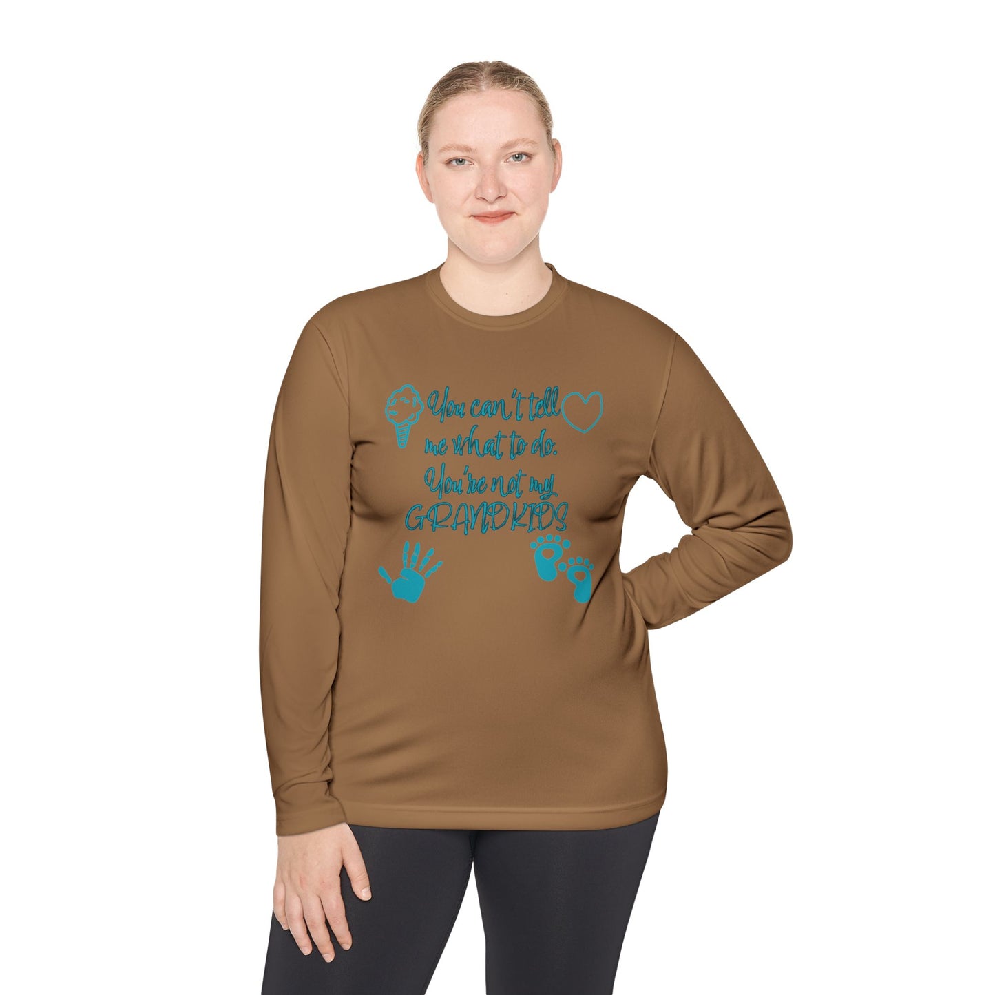 Funny Grandparents Lightweight Long Sleeve Tee, Gift for Grandma Grandpa, 'You can't tell me what to do, You're not my GRANDBABIES'.