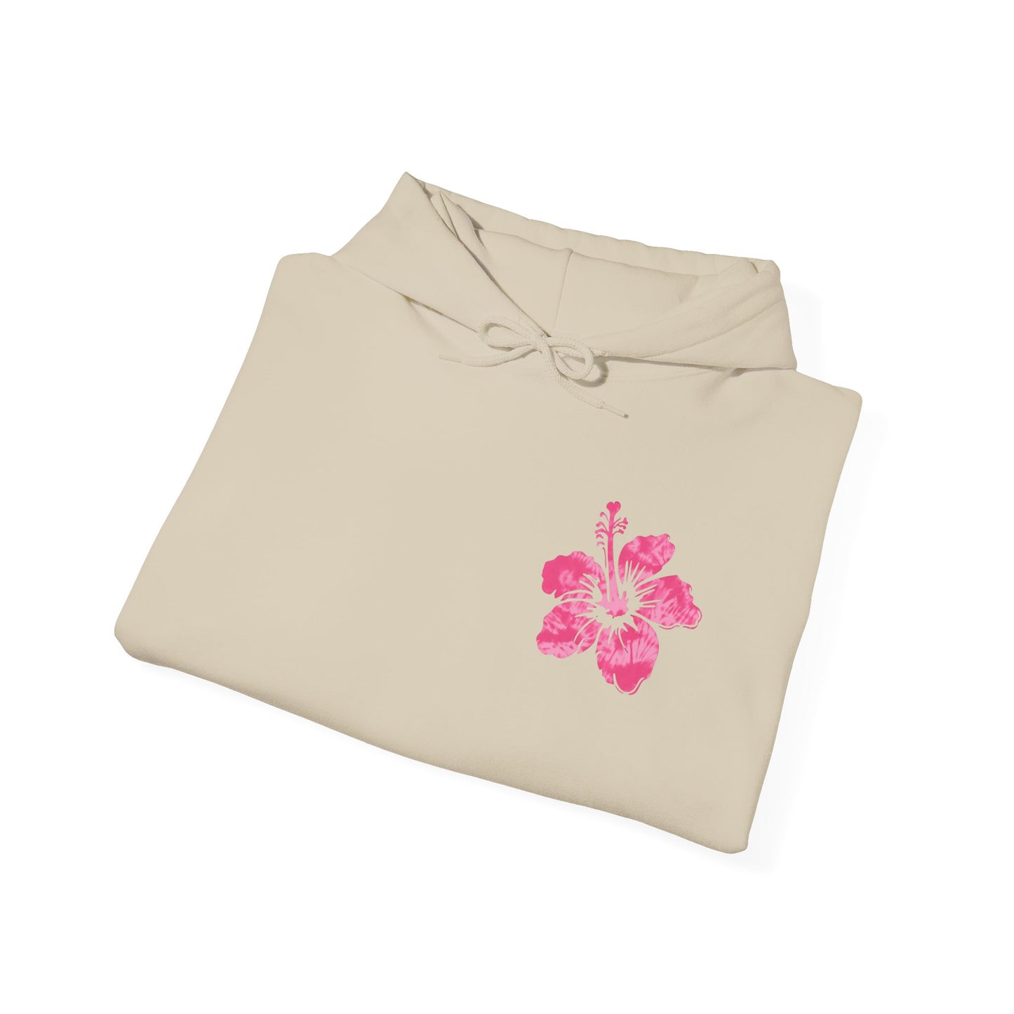 Pink Tropical Tie Dye Palm Tree and Hibiscus Hoodie for Sweatshirt, Pullover