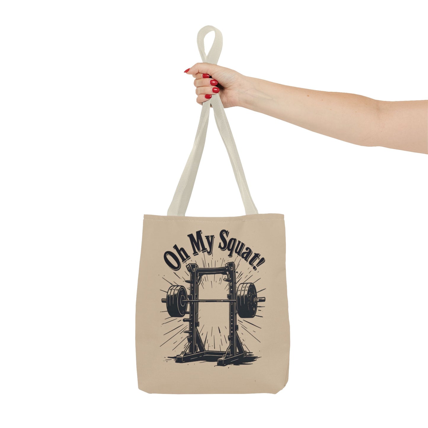 Fitness Tote Bag - Oh My Squat! | Gym Bag, Workout Tote, Exercise Accessory, Weightlifting Gift, Motivational Bag