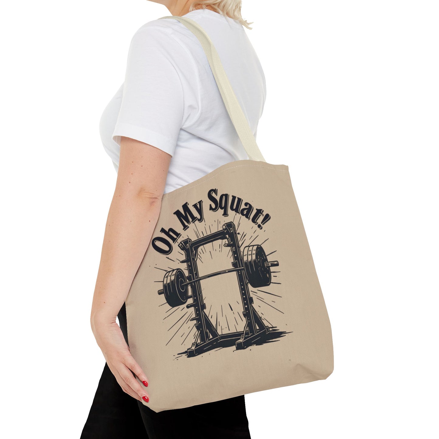 Fitness Tote Bag - Oh My Squat! | Gym Bag, Workout Tote, Exercise Accessory, Weightlifting Gift, Motivational Bag