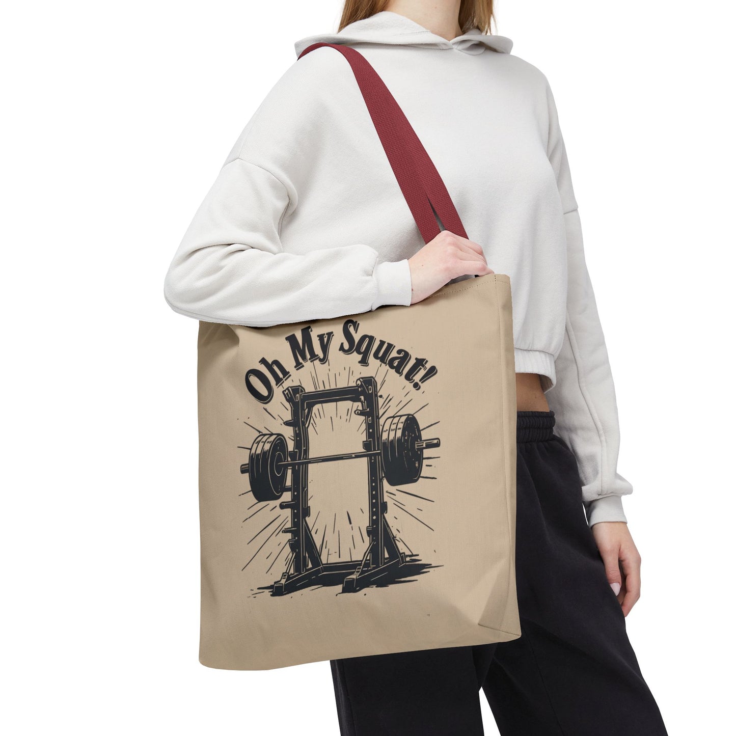 Fitness Tote Bag - Oh My Squat! | Gym Bag, Workout Tote, Exercise Accessory, Weightlifting Gift, Motivational Bag
