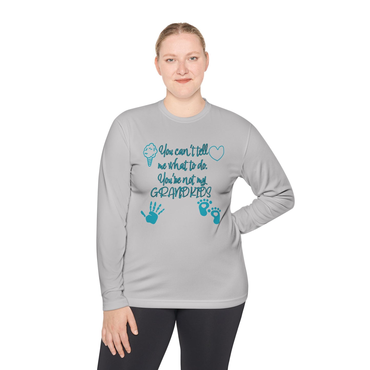 Funny Grandparents Lightweight Long Sleeve Tee, Gift for Grandma Grandpa, 'You can't tell me what to do, You're not my GRANDBABIES'.