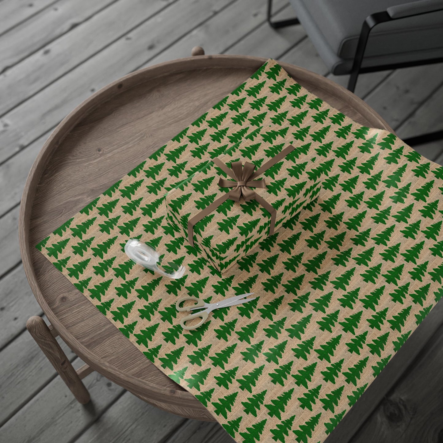 Festive Knit Tree Wrapping Paper - Eco-Friendly Holiday Gift Wrap