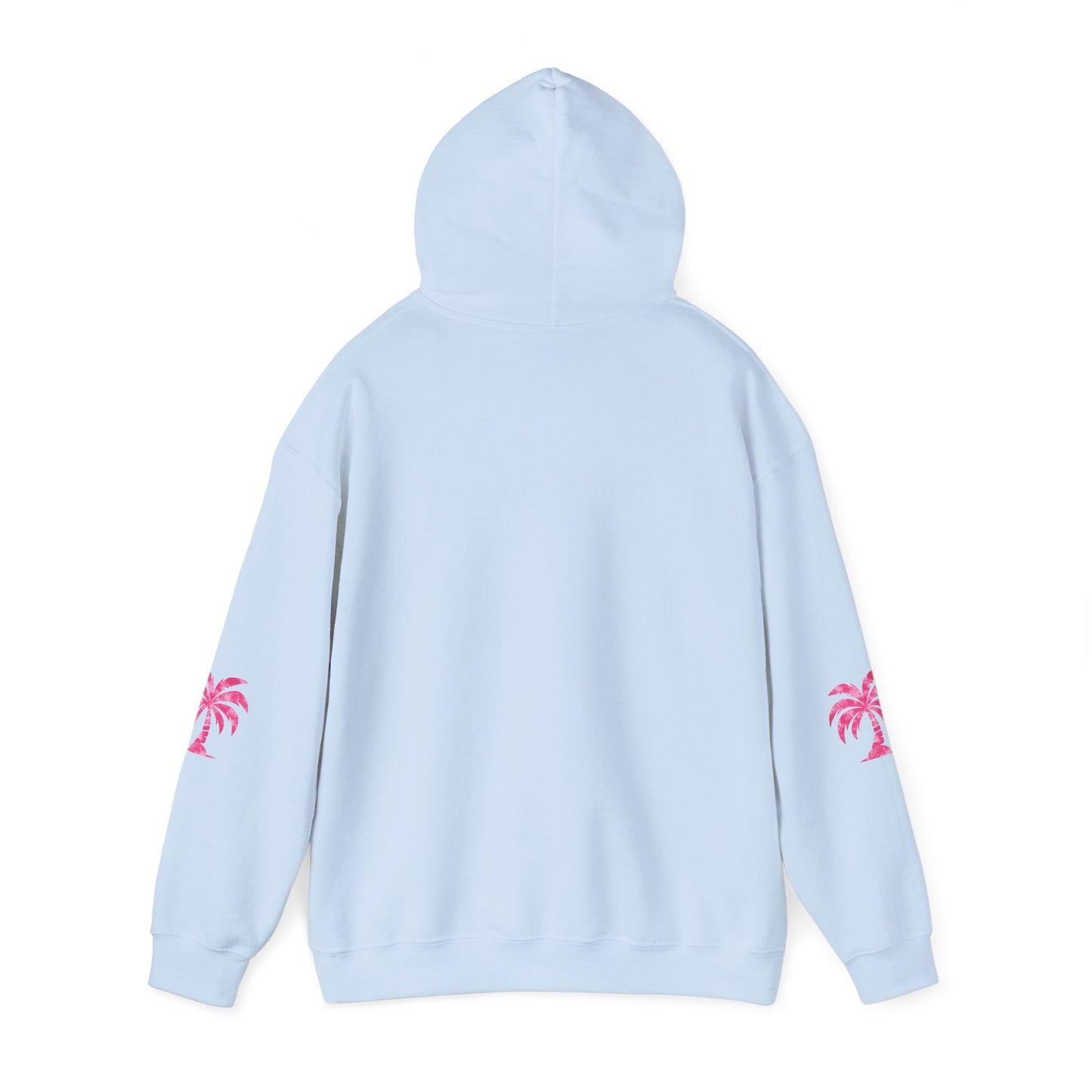 Pink Tropical Tie Dye Palm Tree and Hibiscus Hoodie for Sweatshirt, Pullover
