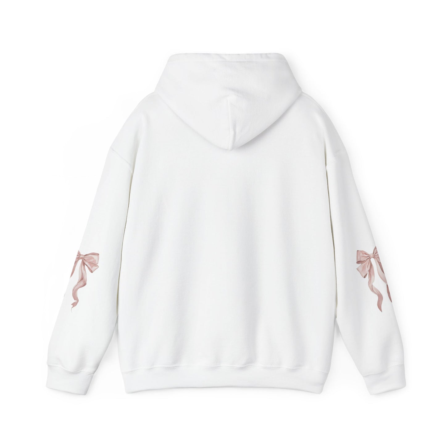 Faith Over Fear Hooded Sweatshirt - Cozy Inspirational Gift, Self-Care, Mindfulness, Motivational Wear, Pink Bows Hoodie