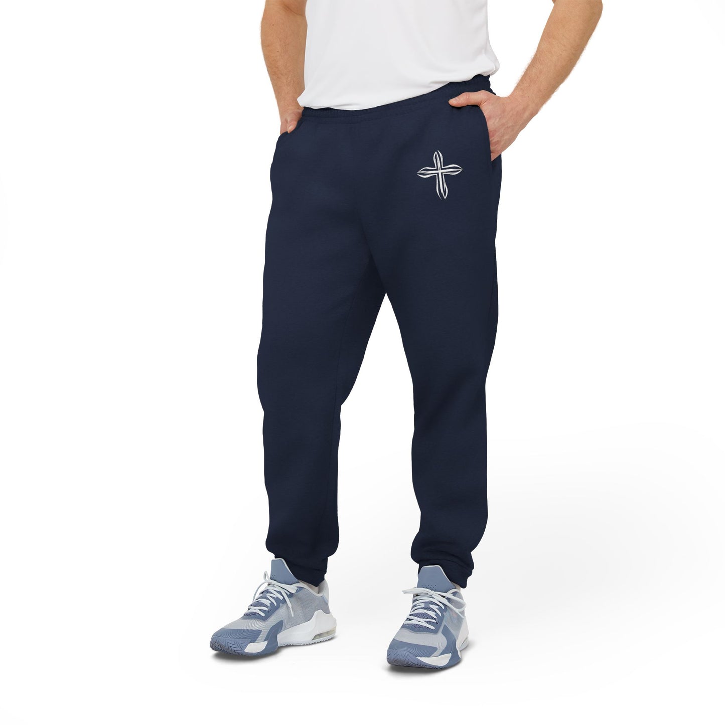 Cross Symbol Joggers, Comfortable Unisex Fleece Pants - Casual & Stylish Athleisure Wear