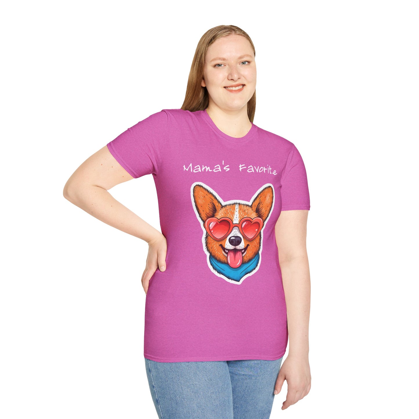 Mama's Favorite -Corgi T-Shirt | Unisex Softstyle Tee for Dog Lovers