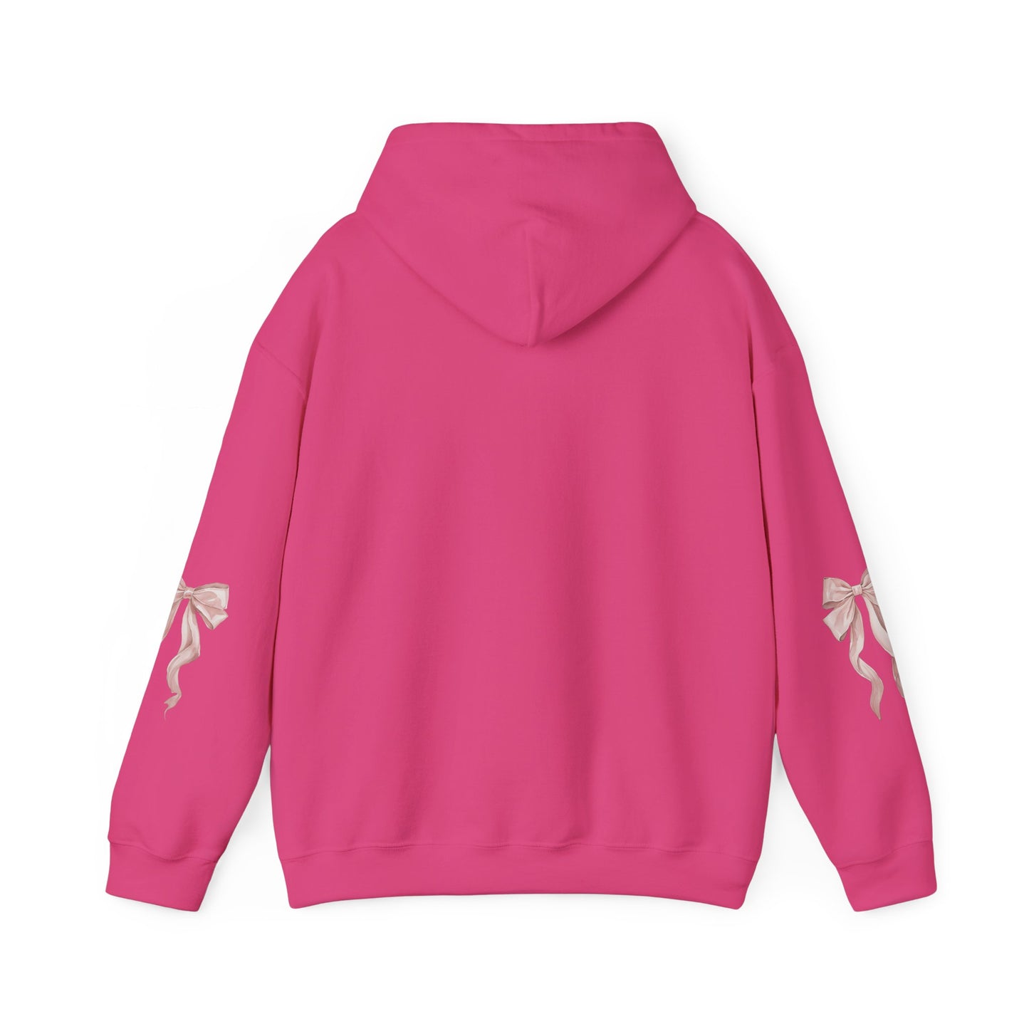 Faith Over Fear Hooded Sweatshirt - Cozy Inspirational Gift, Self-Care, Mindfulness, Motivational Wear, Pink Bows Hoodie