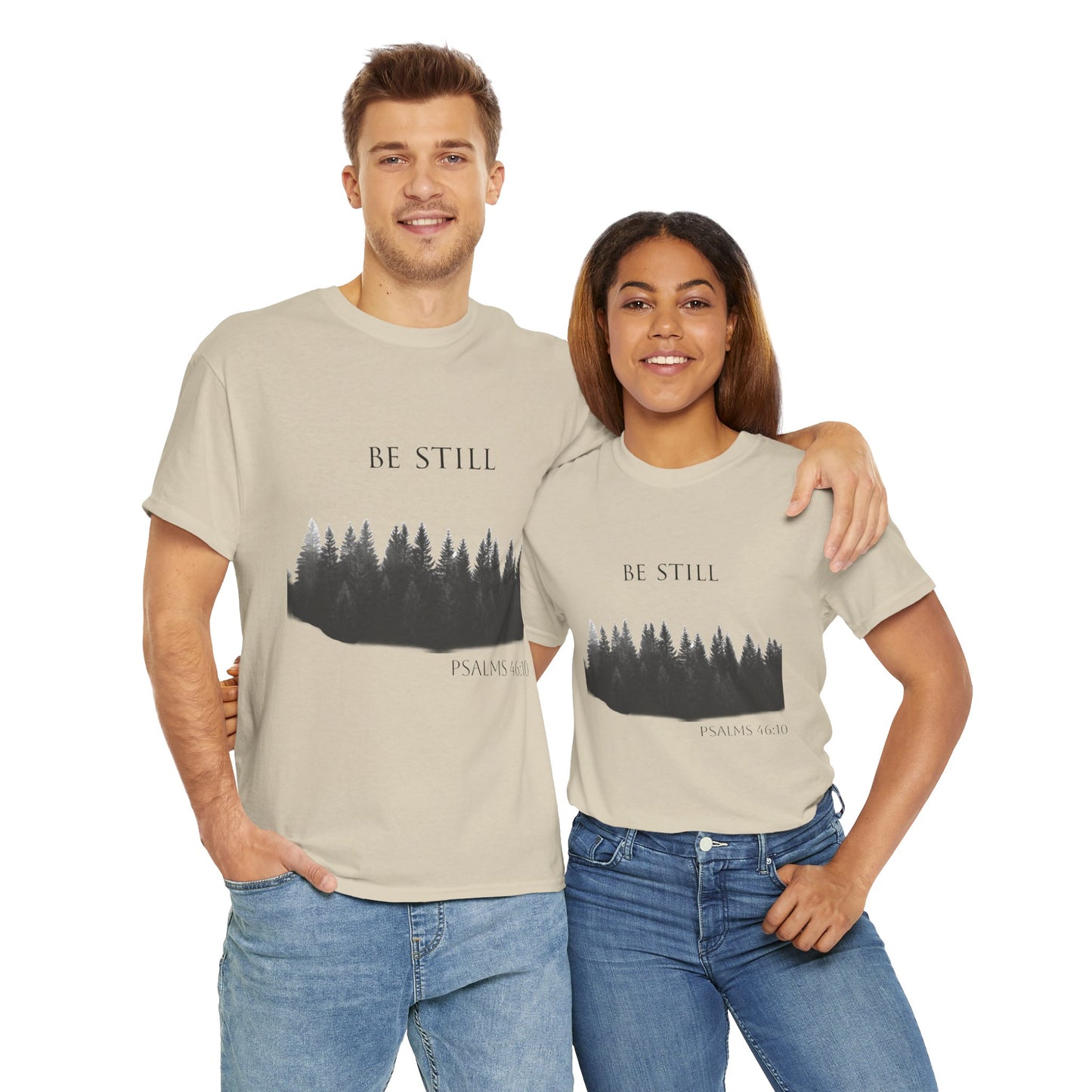 Be Still -Cotton Tee - Christian and Nature Inspired Relaxation Shirt