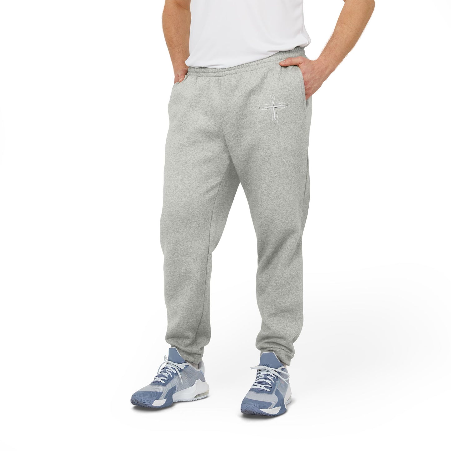 Cross Symbol Joggers, Comfortable Unisex Fleece Pants - Casual & Stylish Athleisure Wear