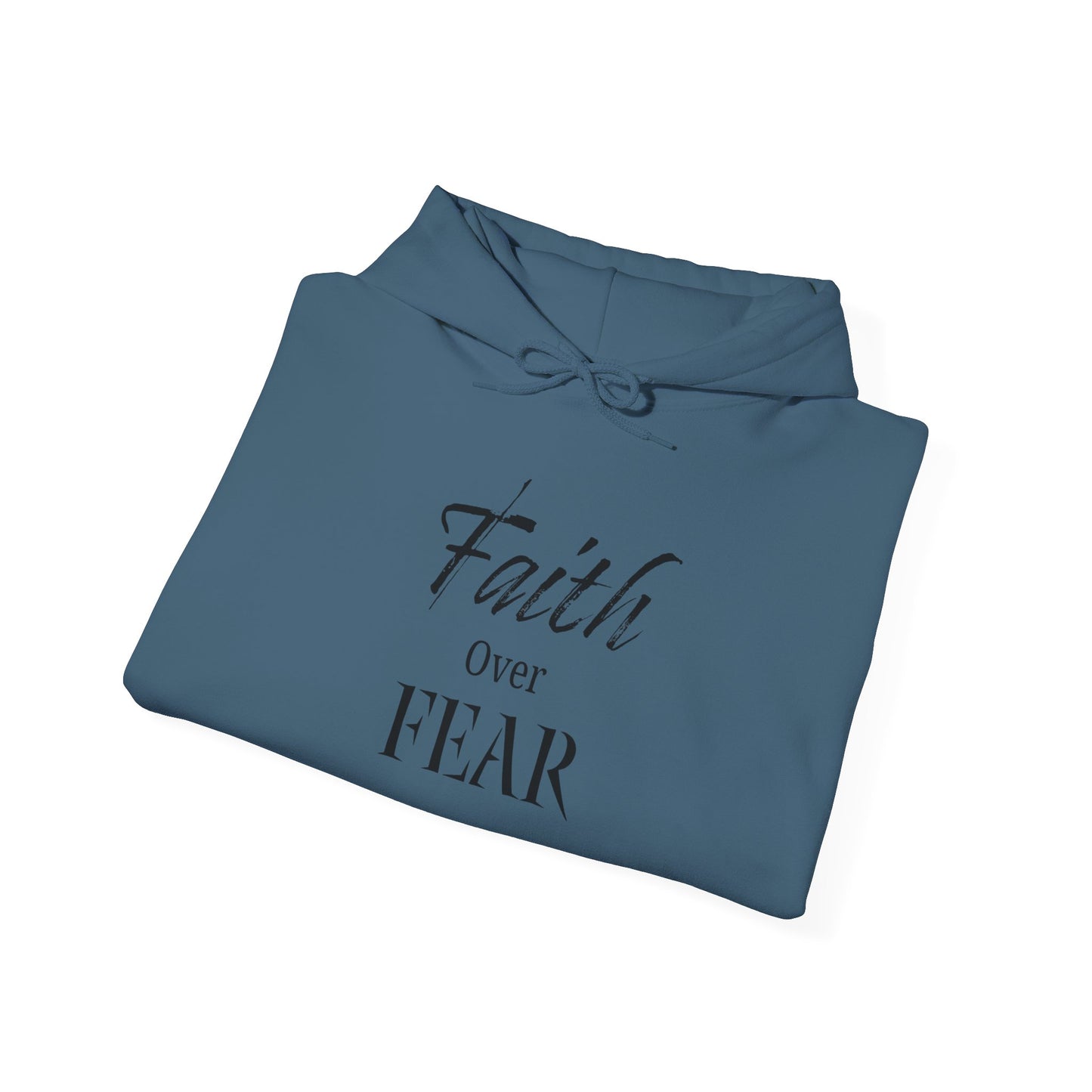 Faith Over Fear Hooded Sweatshirt - Cozy Inspirational Gift, Self-Care, Mindfulness, Motivational Wear, Pink Bows Hoodie