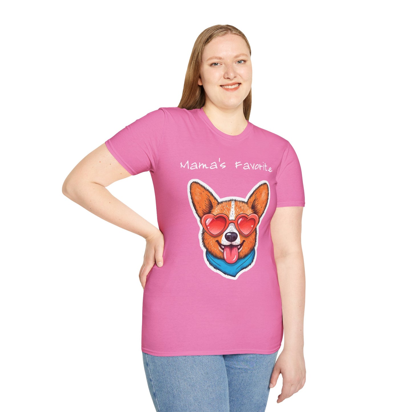 Mama's Favorite -Corgi T-Shirt | Unisex Softstyle Tee for Dog Lovers