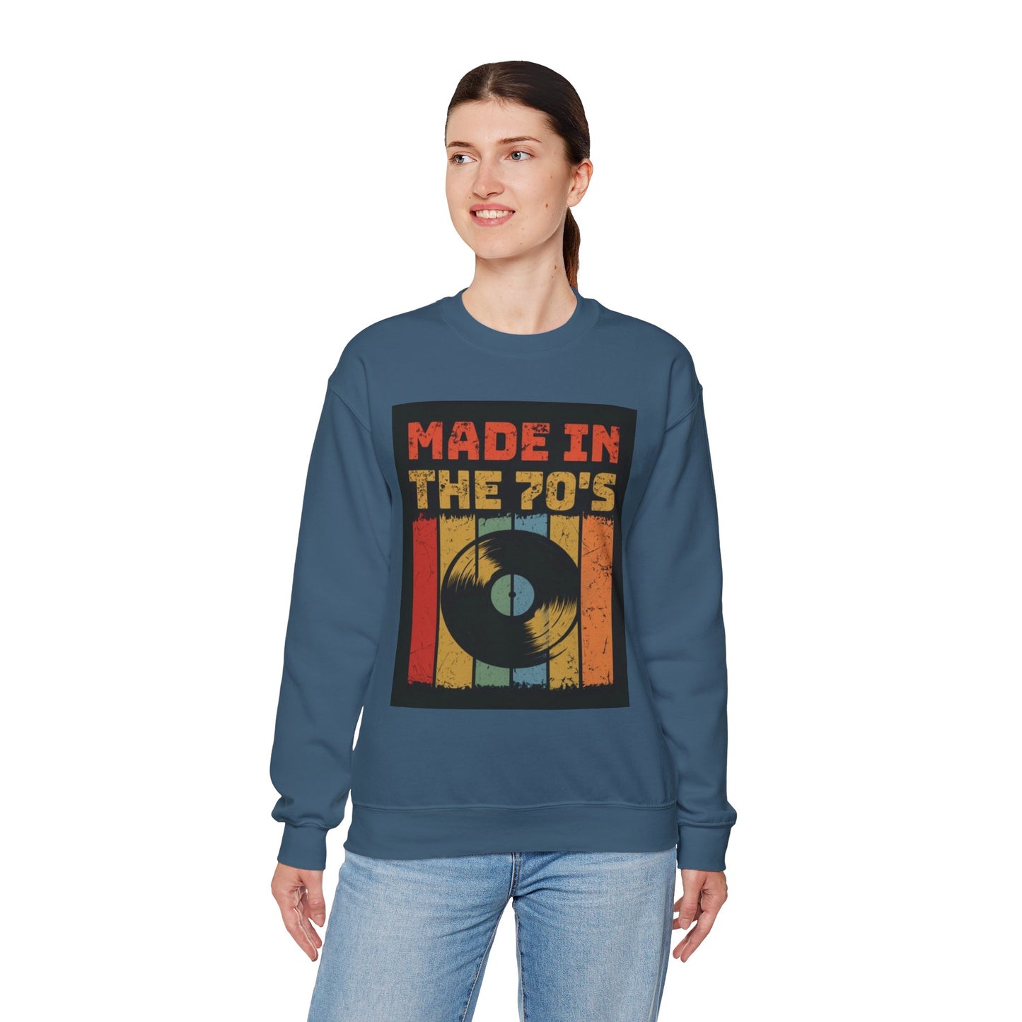 Retro 70's Music Crewneck Sweatshirt - Made in the 70's Design