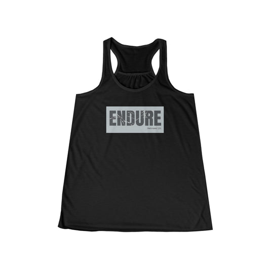 Endure Flowy Tank Top, Christian Gym Clothes, Weightlifting Shirt, Christianity Gift, Christian Workout Gear, Bible Verse Apparel