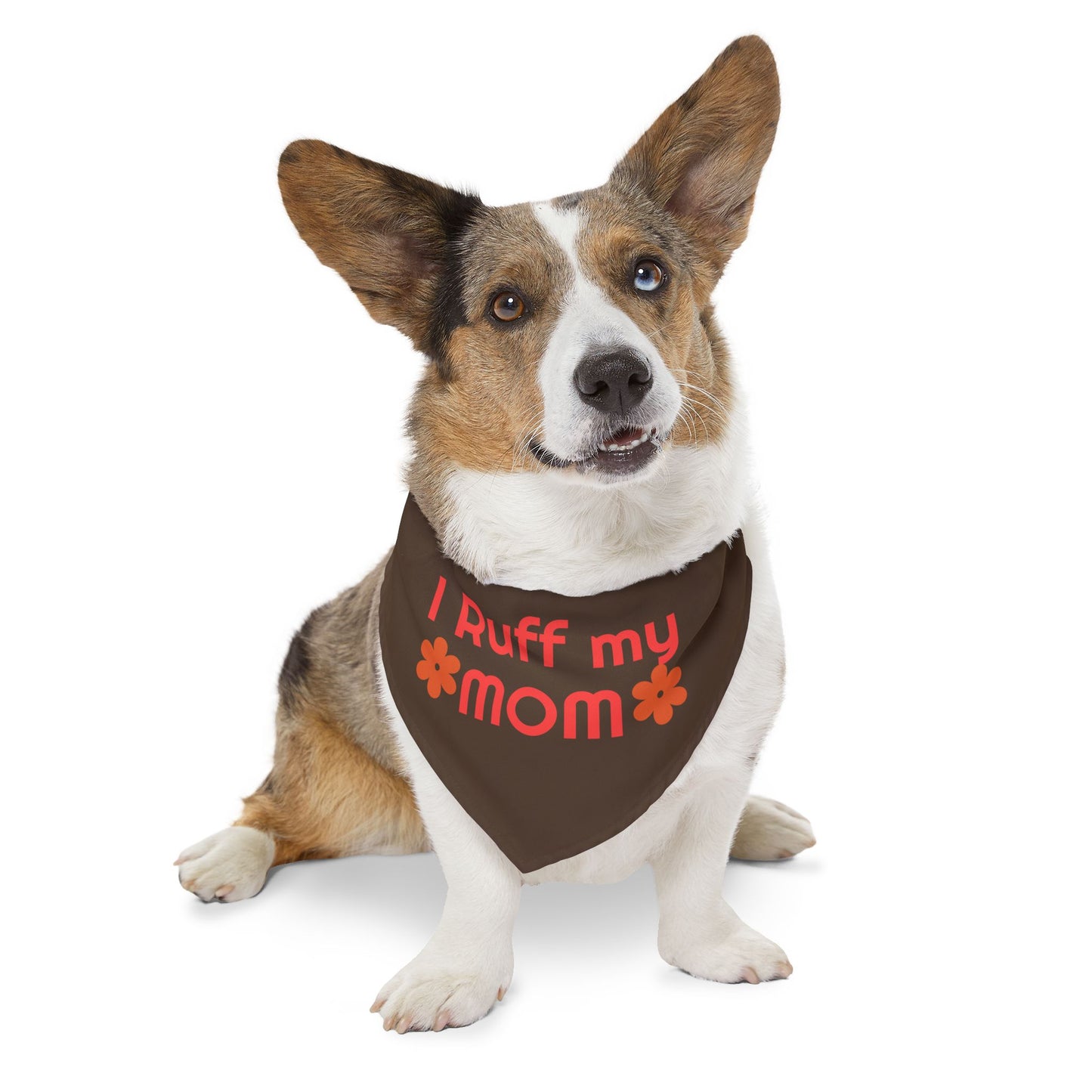 I Ruff My Mom Pet Bandana Collar - Cute Adjustable Dog Accessory for Gifts and Celebrations