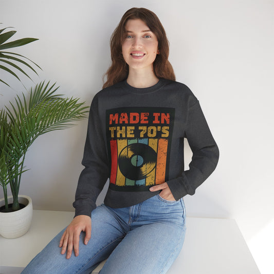 Retro 70's Music Crewneck Sweatshirt - Made in the 70's Design