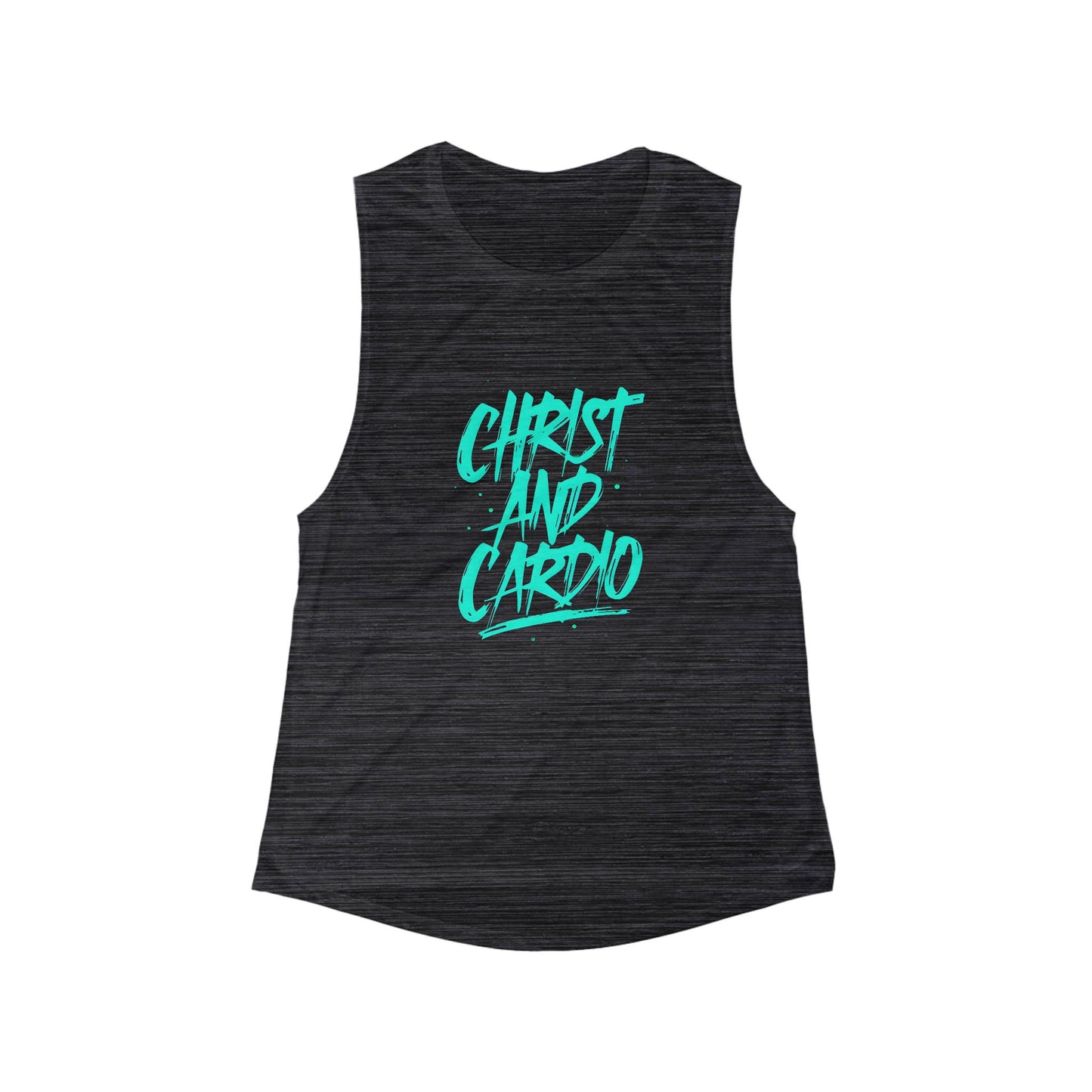 Christ and Cardio Flowy Scoop Muscle Tank for Cardio Lovers, Christian Gym Wear, Godly Fitness Apparel, Jesus Workouts