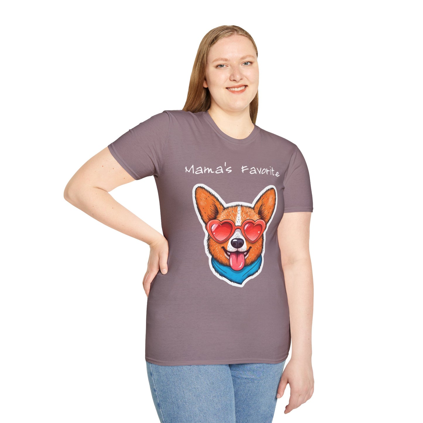 Mama's Favorite -Corgi T-Shirt | Unisex Softstyle Tee for Dog Lovers
