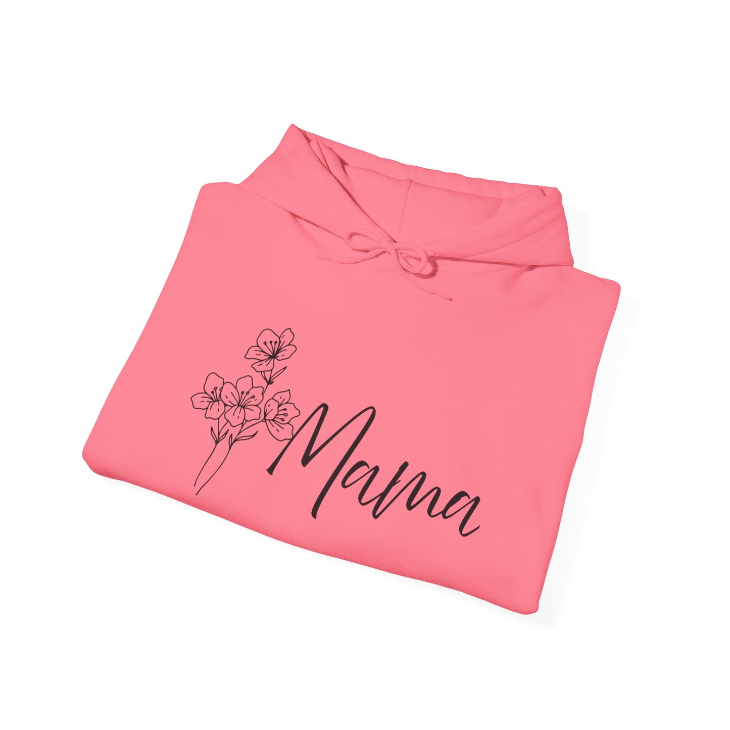 Mama Flower Hoodie, Gift for Mom, Floral Sweatshirt, Cozy Hooded Sweatshirt, Mother's Day Gift, Comfortable Layering