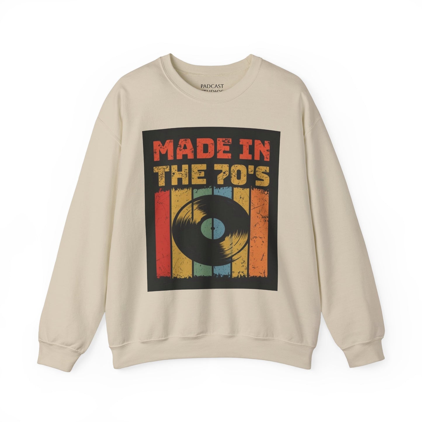 Retro 70's Music Crewneck Sweatshirt - Made in the 70's Design