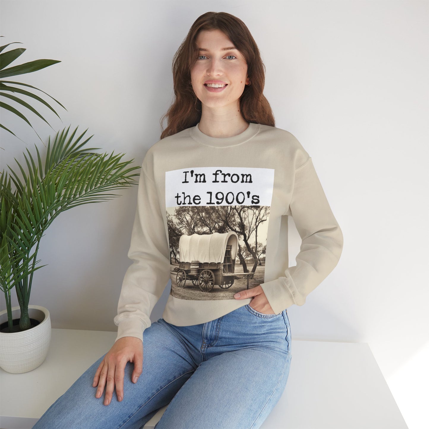 Vintage"I'm from the 1900s" Crewneck Sweatshirt - Unisex Heavy Blend