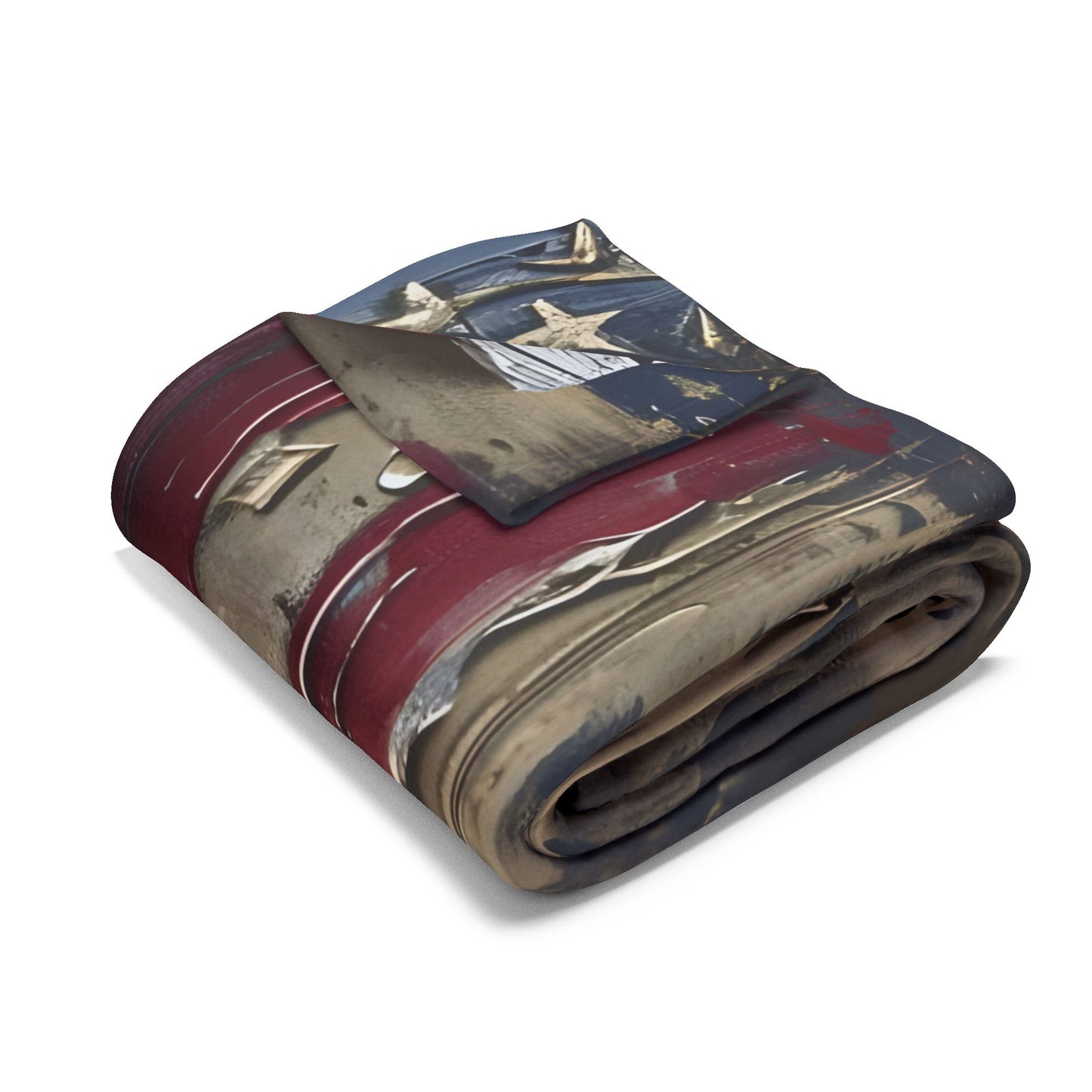 Patriotic Cross Fleece Blanket - Cozy American Flag Throw for Comfort & Faith