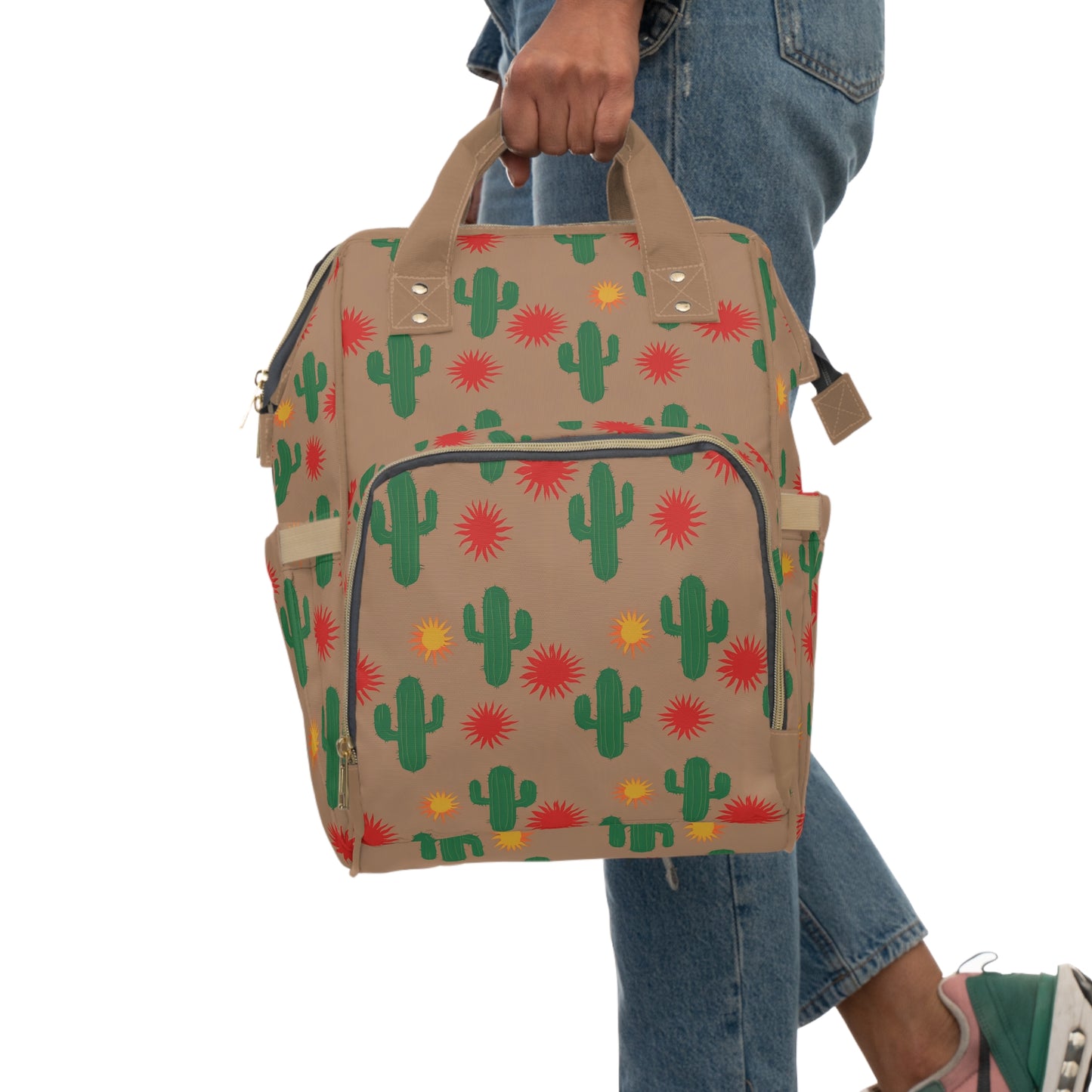 Cactus Suns Print Diaper Backpack - Stylish & Functional Baby Bag