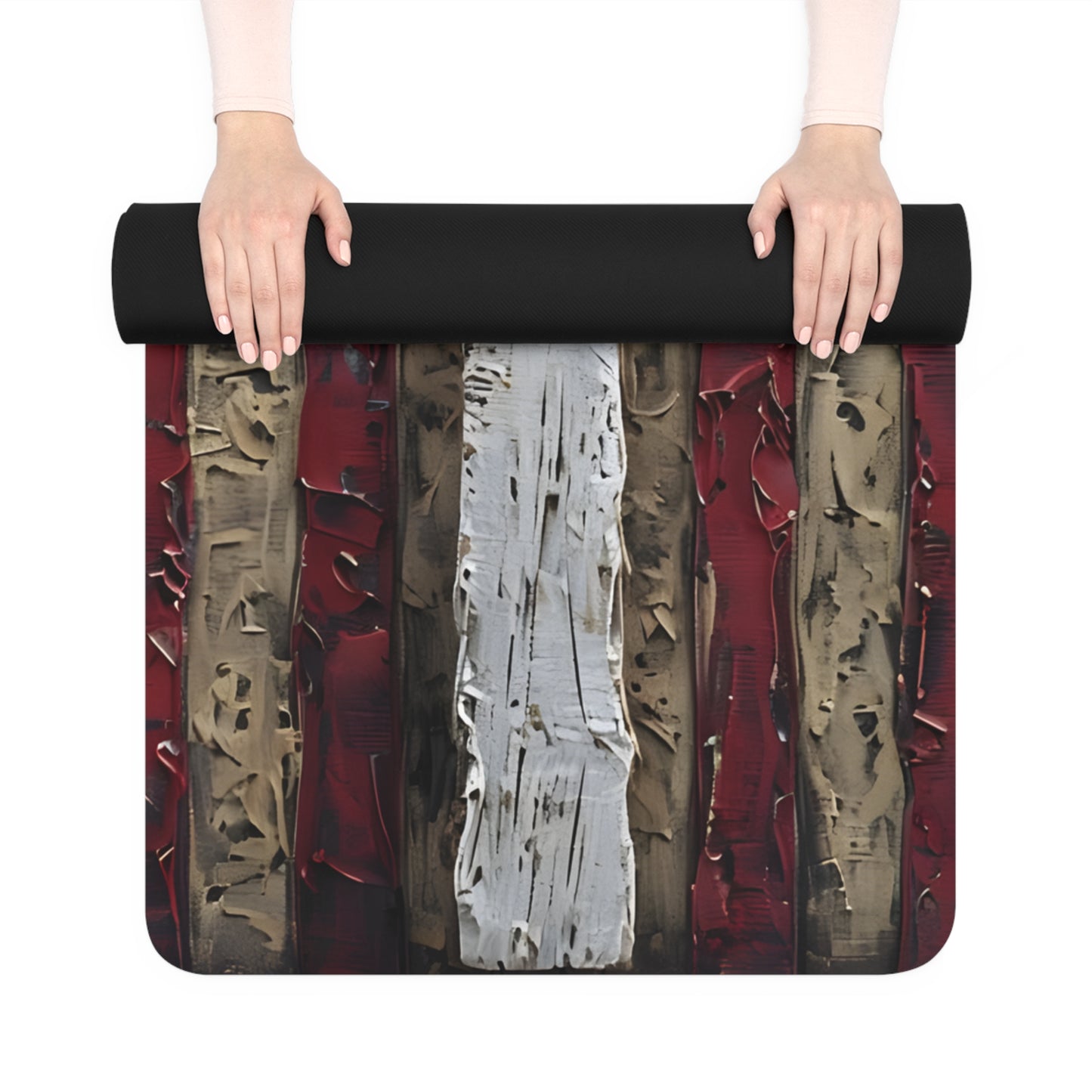 Patriotic Cross Rubber Yoga Mat | Freedom & Faith Design