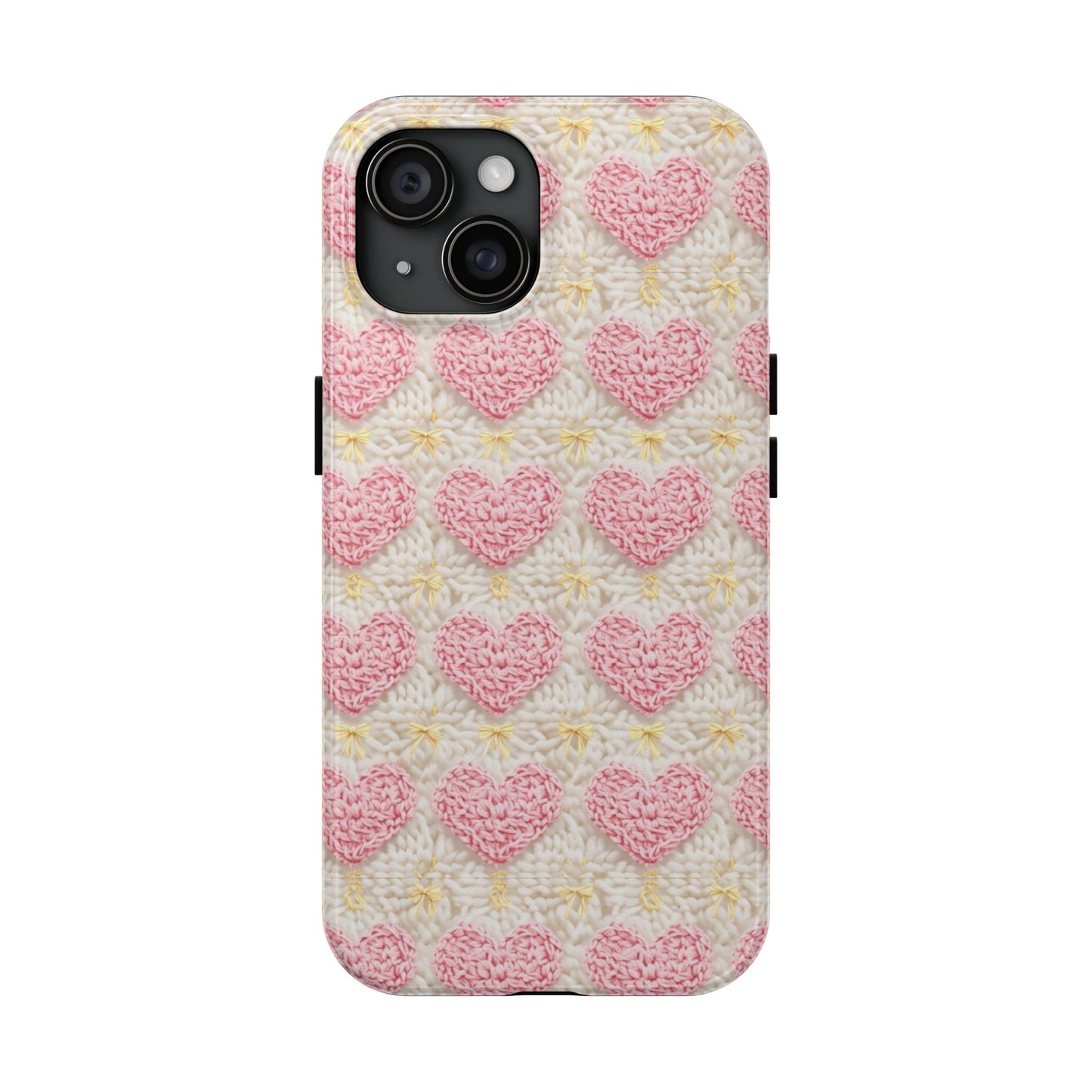 Crocheted Hearts-Tough Phone Case - Durable & Stylish Design for Loved Ones