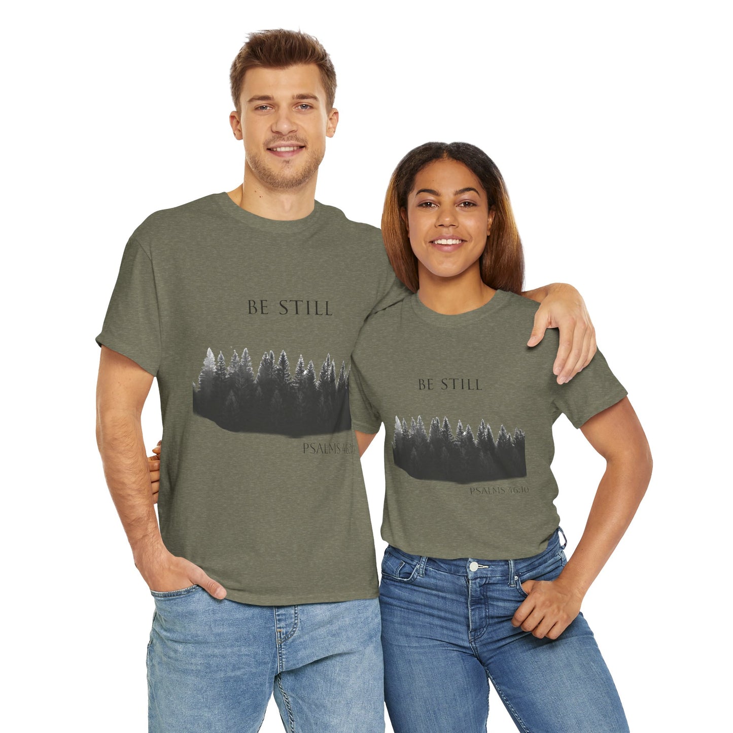 Be Still -Cotton Tee - Christian and Nature Inspired Relaxation Shirt