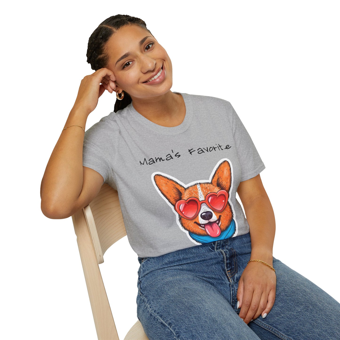 Mama's Favorite -Corgi T-Shirt | Unisex Softstyle Tee for Dog Lovers