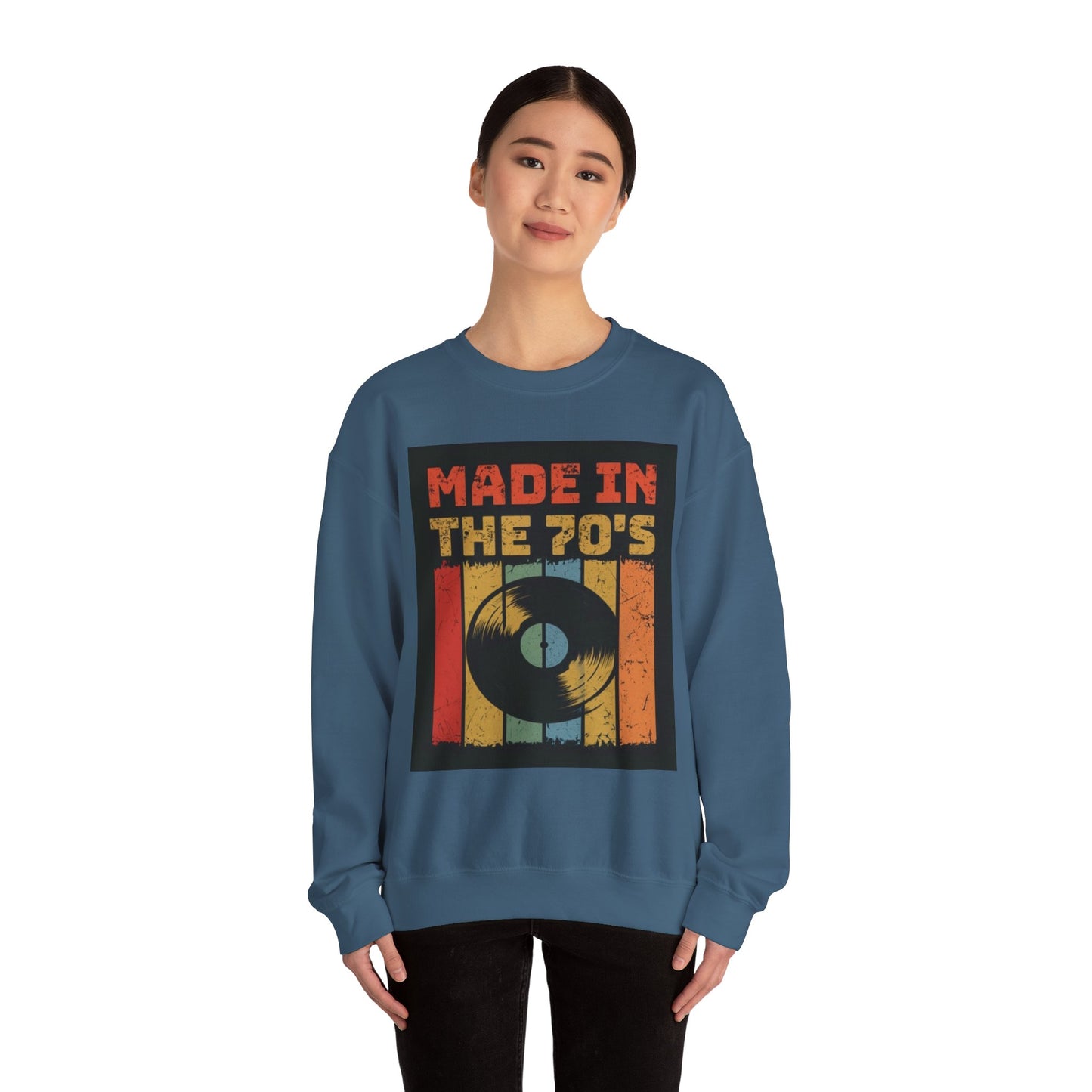 Retro 70's Music Crewneck Sweatshirt - Made in the 70's Design