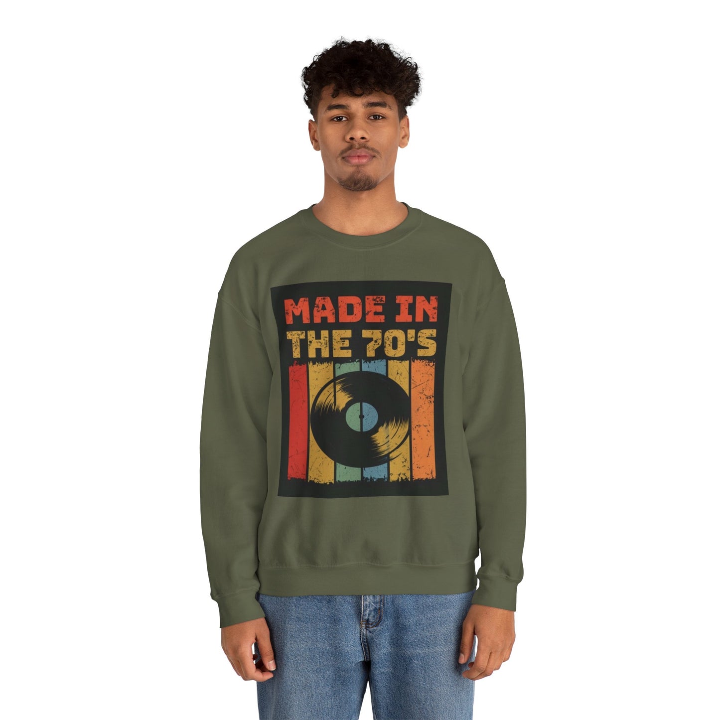 Retro 70's Music Crewneck Sweatshirt - Made in the 70's Design