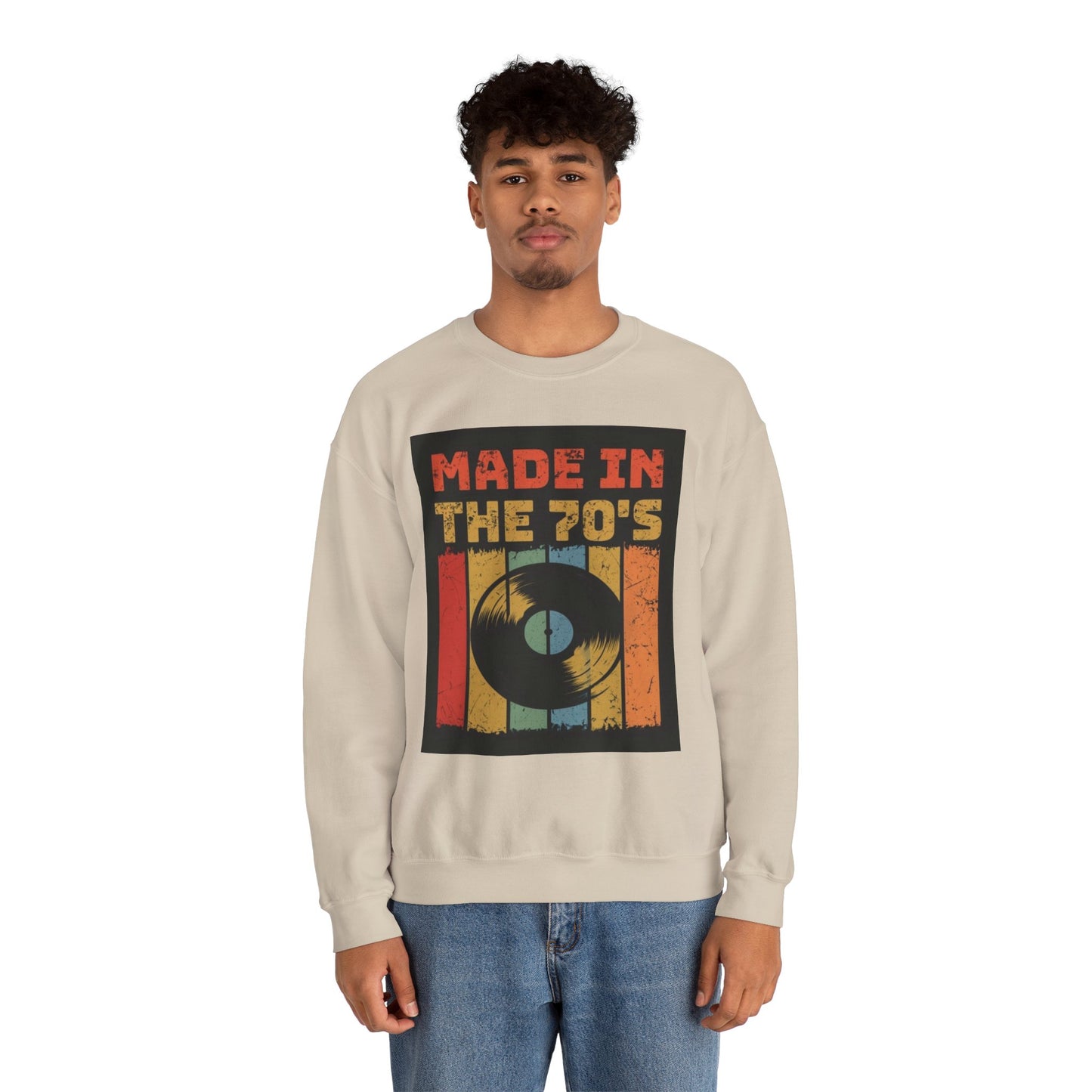 Retro 70's Music Crewneck Sweatshirt - Made in the 70's Design