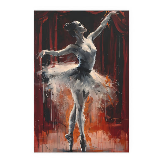 Silk Poster, Elegant Ballet Dancer Art Print for Home Decor and Dance Studio, Gift for Dancers, Wall Art, Fine Art