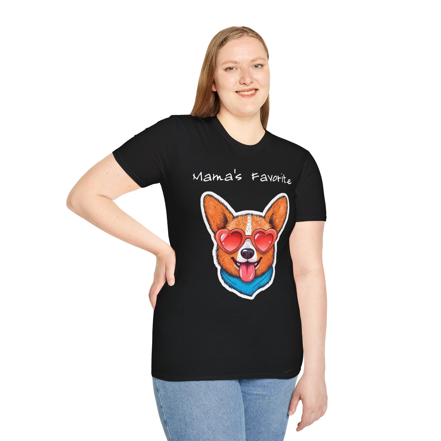 Mama's Favorite -Corgi T-Shirt | Unisex Softstyle Tee for Dog Lovers