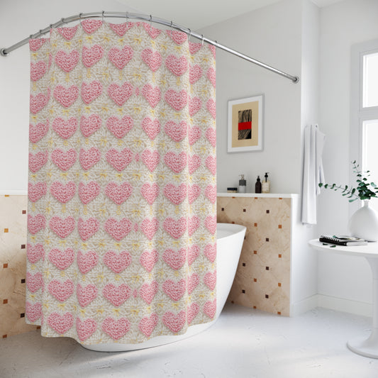 Heartfelt Love Shower Curtain - Romantic & Stylish Bathroom Decor