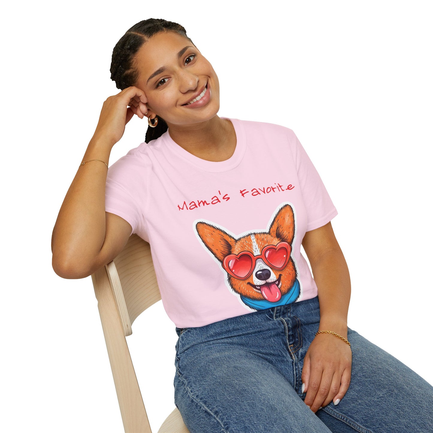 Mama's Favorite -Corgi T-Shirt | Unisex Softstyle Tee for Dog Lovers