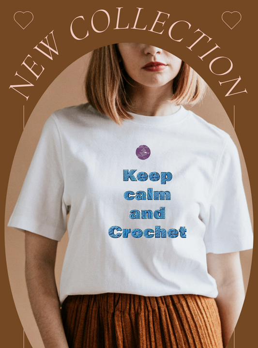 Keep Calm and Crochet Motivation V-Neck Tee – Keep Calm and Crochet Design