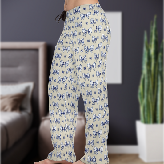 Chinoiserie Bow Cozy Women's Pajama Pants - Perfect for Relaxation and Sleep