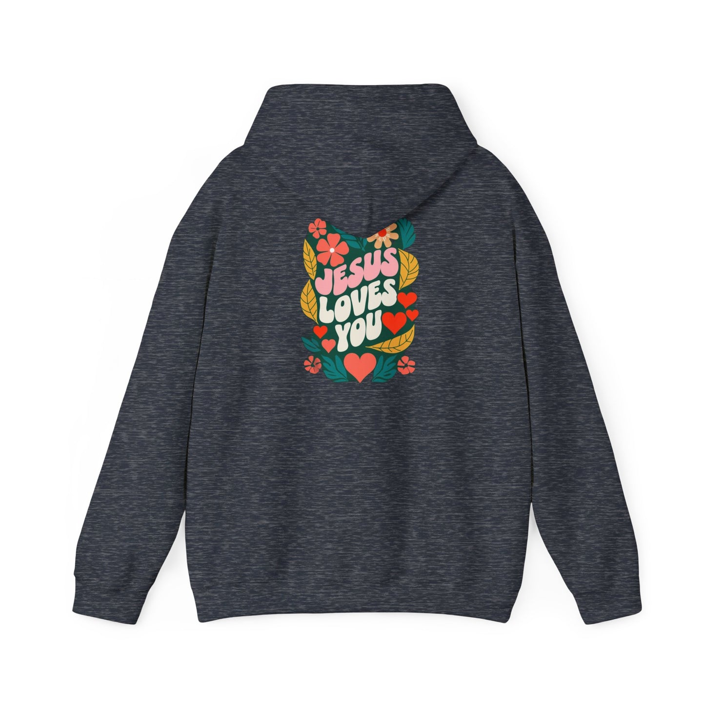 Retro Floral "Jesus Loves You" White Hoodie, Faith-Inspired Cozy Style for Everyday Wear,  Perfect Christian Gift!