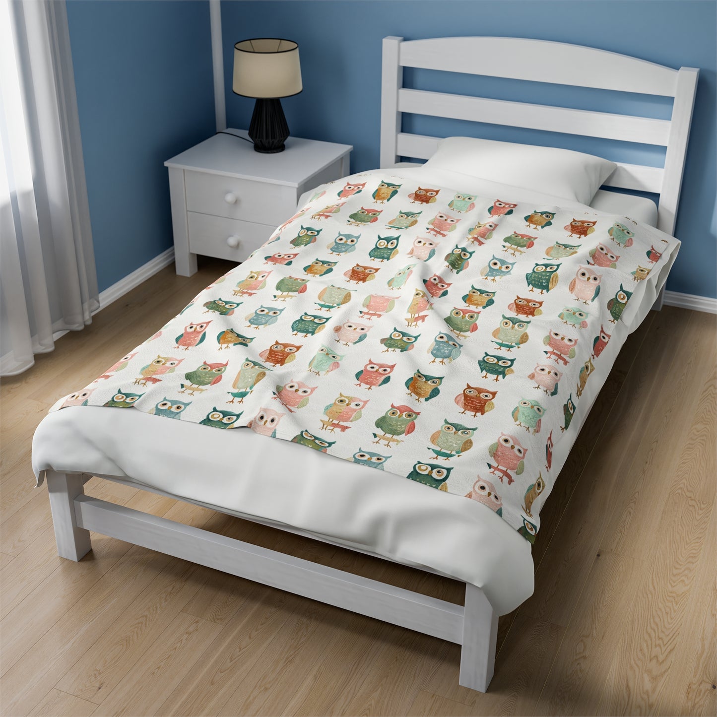 Cozy Owl Plush Blanket - Soft Velveteen Throw for Home Decor & Gift