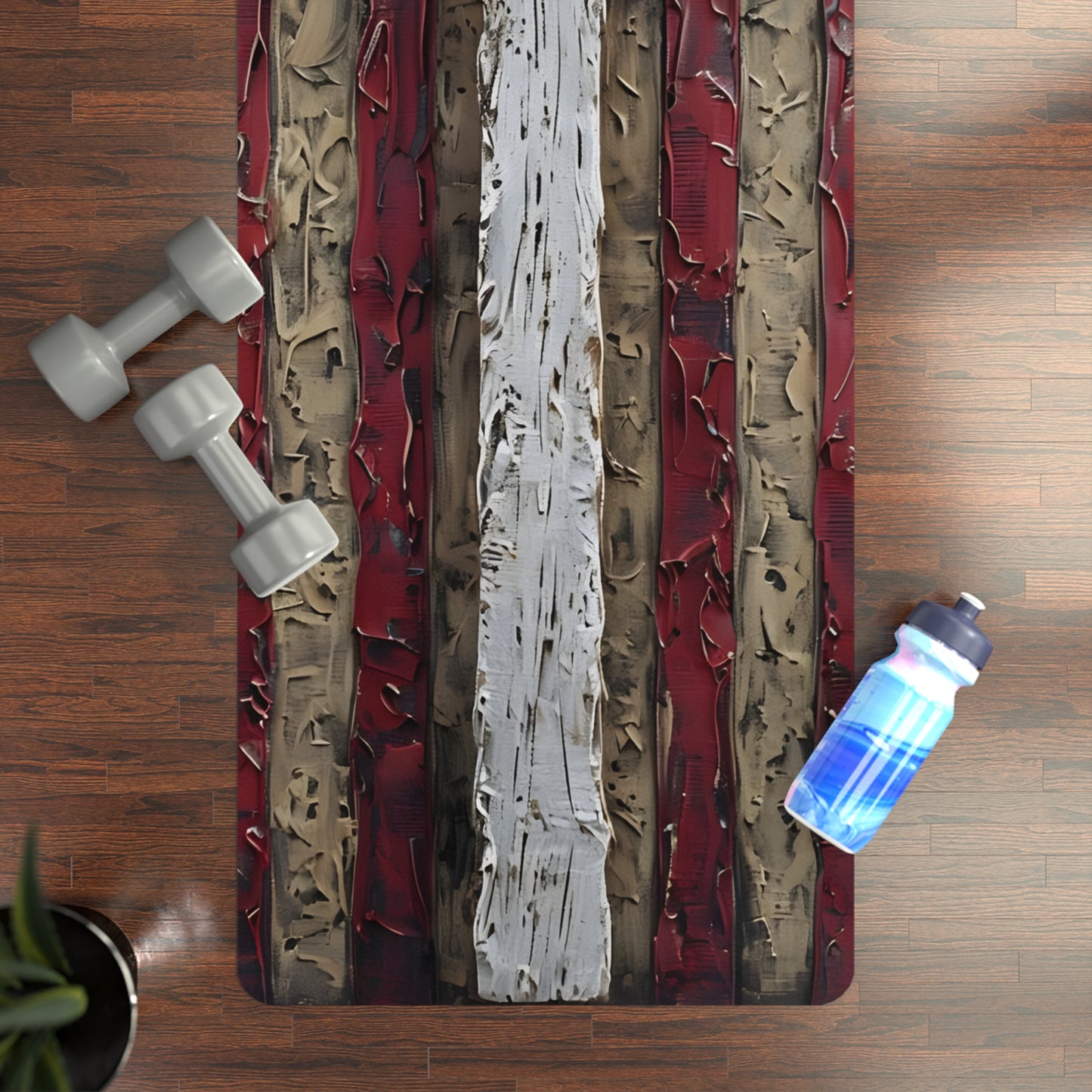 Patriotic Cross Rubber Yoga Mat | Freedom & Faith Design