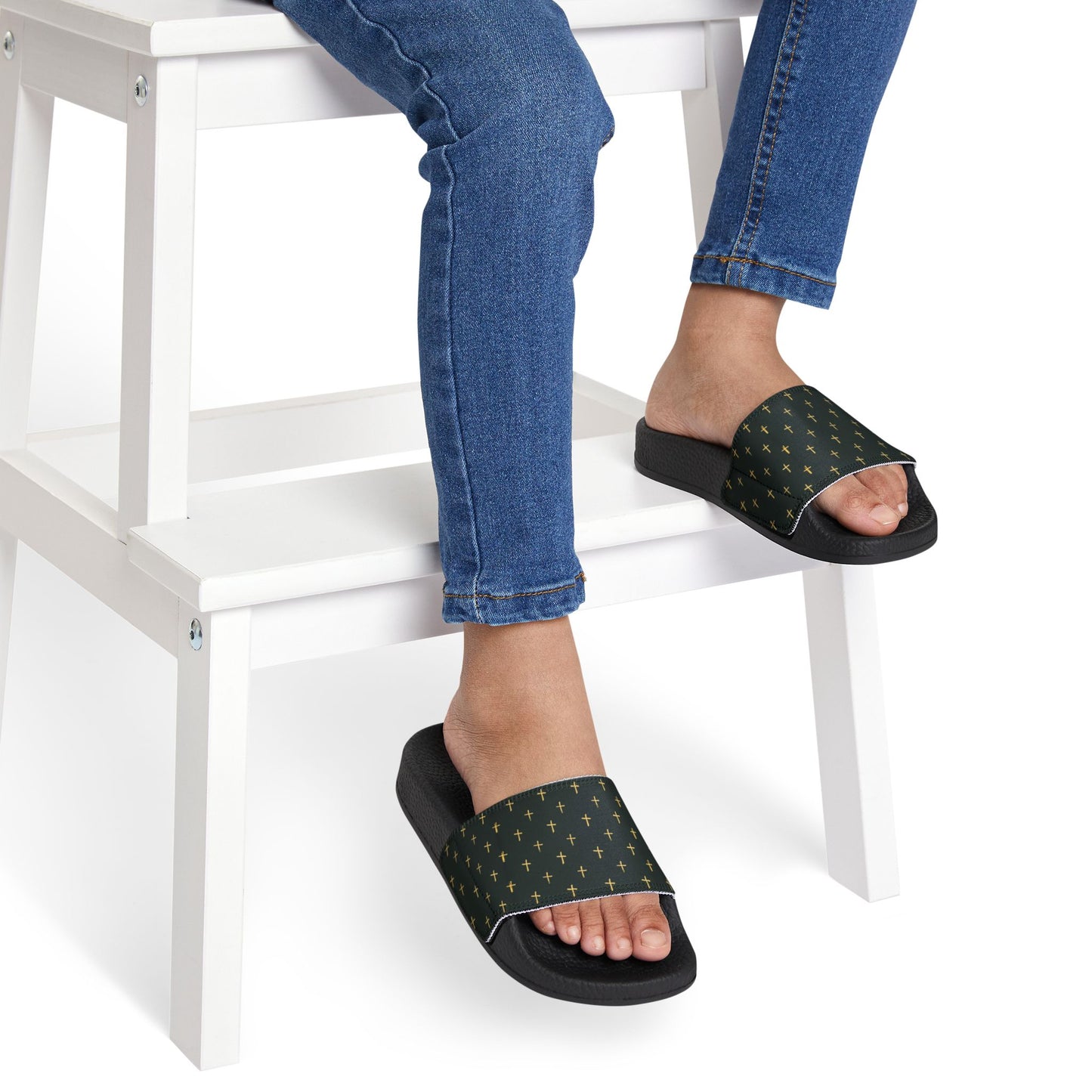 Youth Gold Cross Stylish Removable-Strap Sandals - Fun & Trendy Comfort for Summer