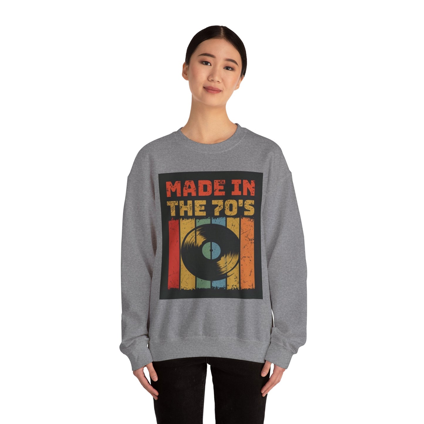 Retro 70's Music Crewneck Sweatshirt - Made in the 70's Design