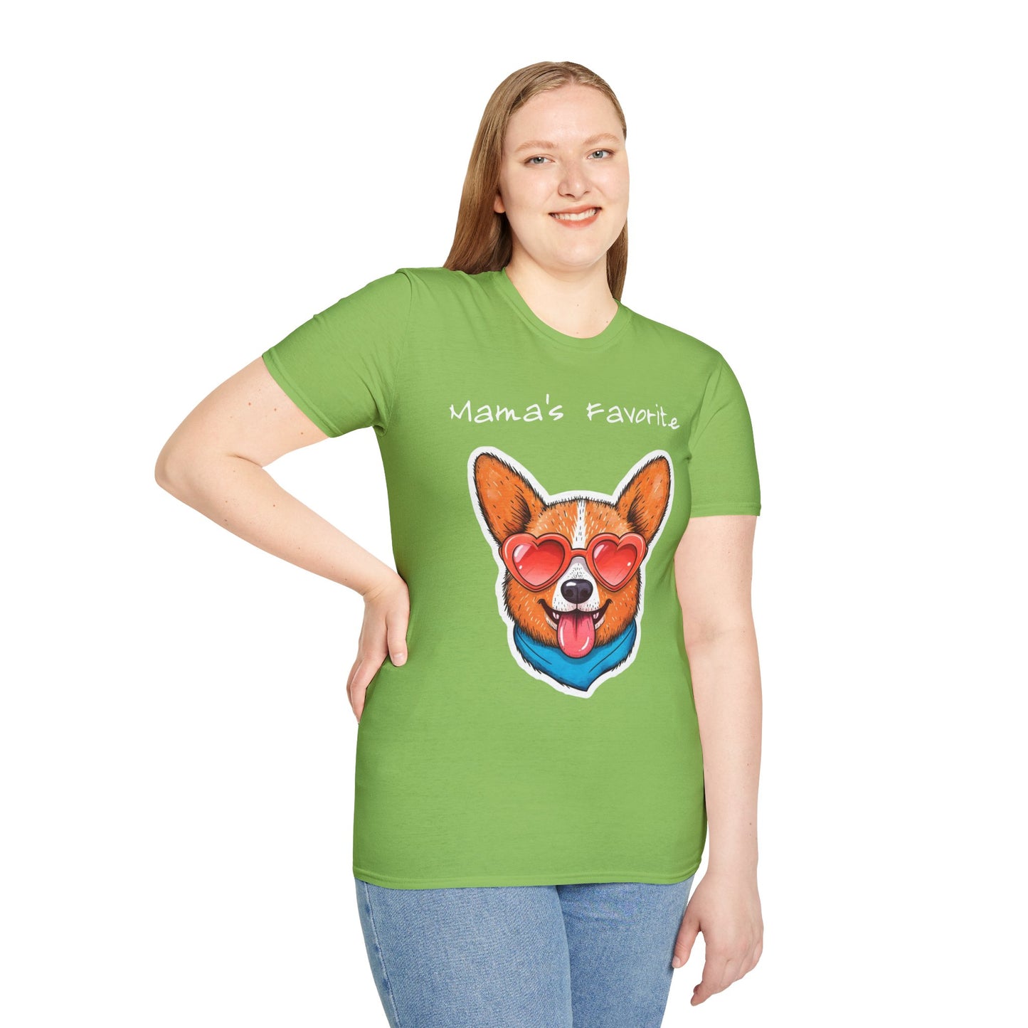 Mama's Favorite -Corgi T-Shirt | Unisex Softstyle Tee for Dog Lovers