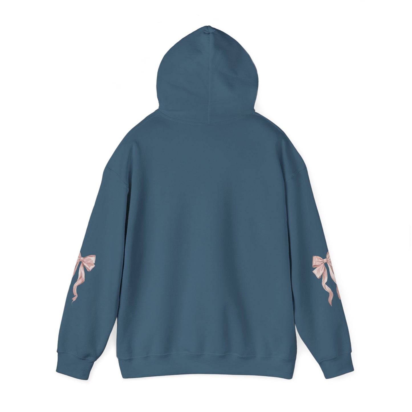 Faith Over Fear Hooded Sweatshirt - Cozy Inspirational Gift, Self-Care, Mindfulness, Motivational Wear, Pink Bows Hoodie
