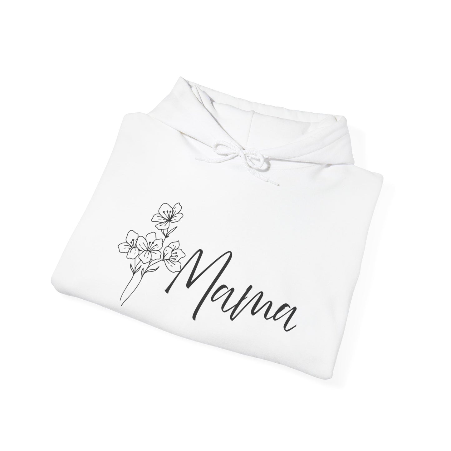 Mama Flower Hoodie, Gift for Mom, Floral Sweatshirt, Cozy Hooded Sweatshirt, Mother's Day Gift, Comfortable Layering